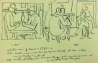 Meyer Schapiro, "Étude d’après Cézanne", Les joueurs de cartes et Une lecture de Paul Alexis chez Zola , vers 1950, Schapiro Collection, Rare Book & Manuscript Library, Columbia University in the City of New York, photo J. Koering
