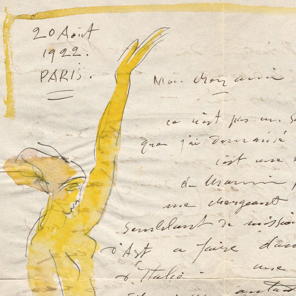 Antoine Bourdelle, lettre à Pierre-André Farcy, 20 août 1922