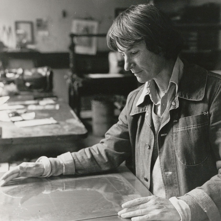 Paul Decottignies, portrait de Geneviève Asse à l'atelier Leblanc, vers 1968