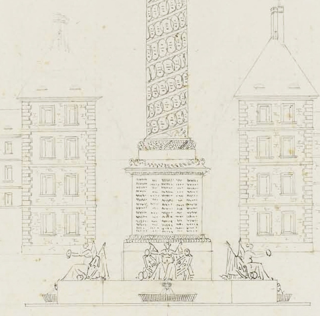 Jean-Nicolas Sobre, Projet de colonne nationale sur la place des Victoires, [1801]