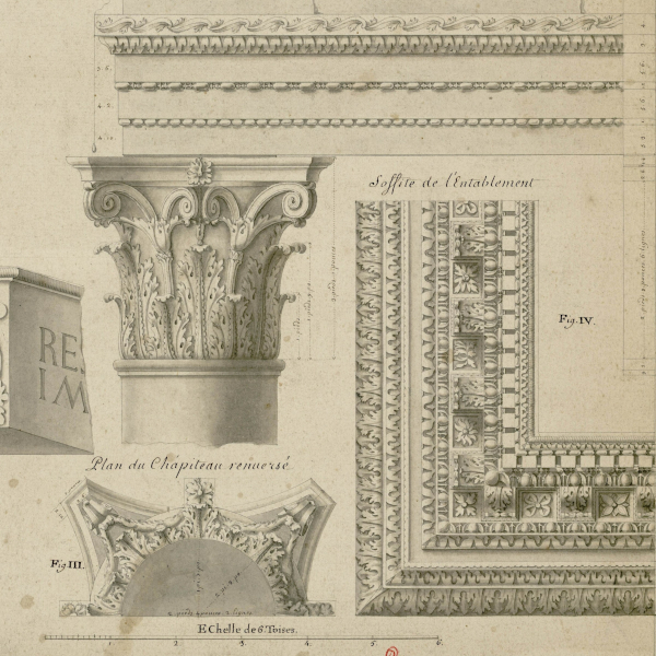 Dessins d’architecture et d’ornement de la bibliothèque de l’INHA