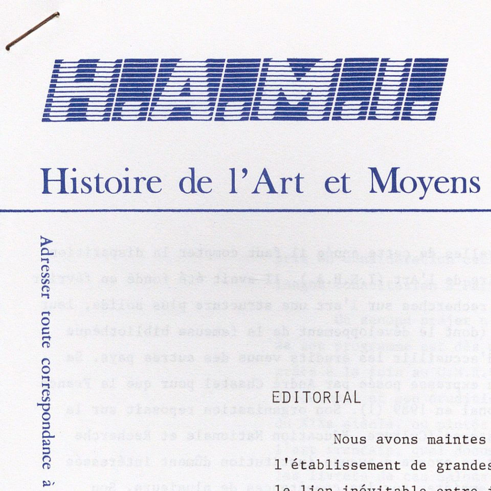 Jacques Thuillier, « Éditorial », dans H.A.M.I. Histoire de l’art et moyens informatiques, 15 août 1989