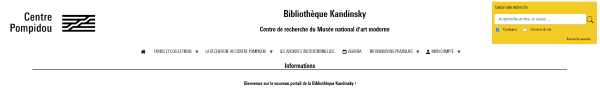 Bandeau du nouveau portail de la Bibliothèque Kandinsky.