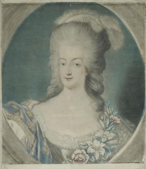 J.-B.-A. Gautier-Dagoty, Portrait de Marie-Antoinette, 1775, musée de Versailles, MV8061